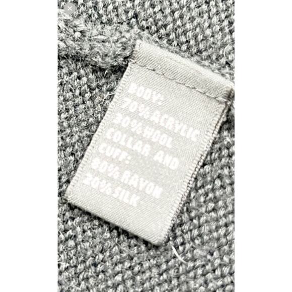 Vintage Josephine Chaus Cardigan Jacket L Black Long Embroidered Velvet Trim - Picture 8 of 16